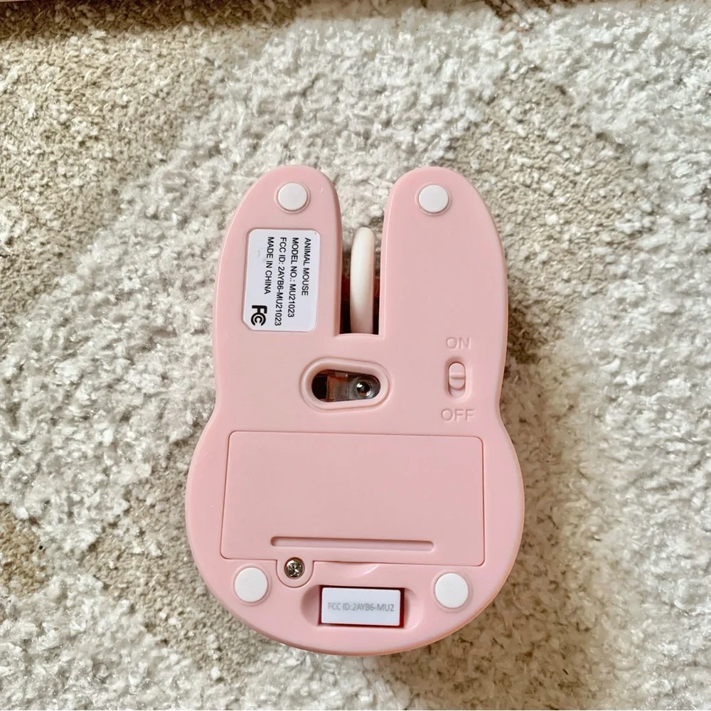 Pink Silent Keyboard with Numbers USB with Dust Cover and Pink Bunny Mouse USB